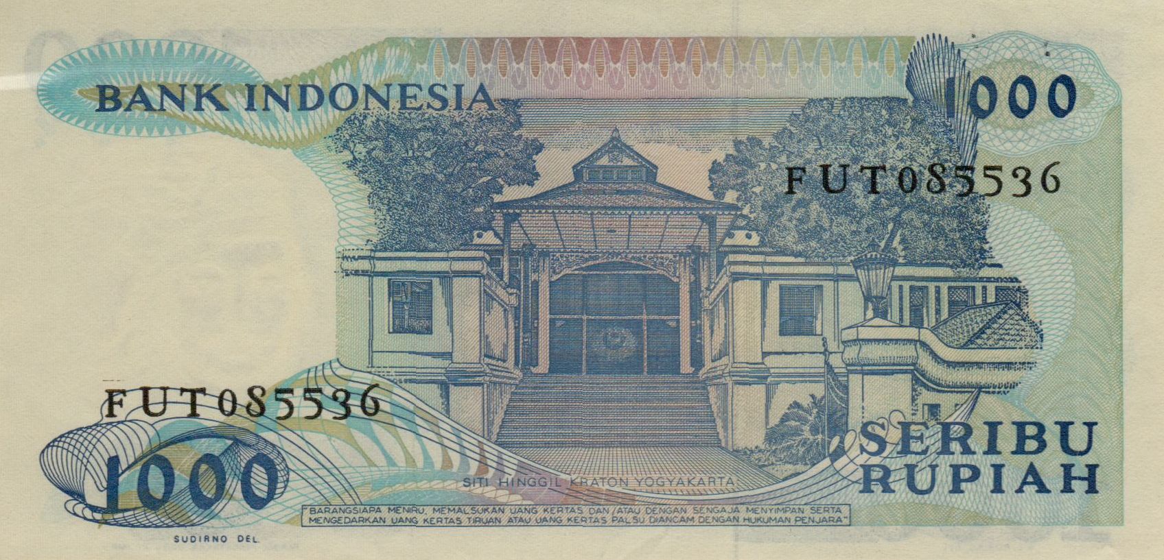 Indonesia 1000 1987 UNC P-124
